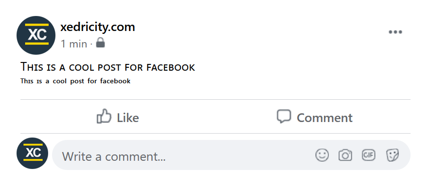 posting small texts unicode on facebook